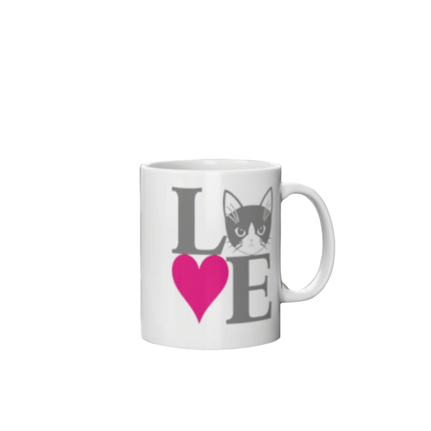 cat love logo , Cat coffee mug