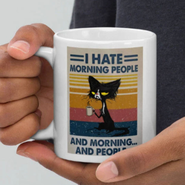 i hate people cat mug,11oz coffee mug ,gift for pet lovers