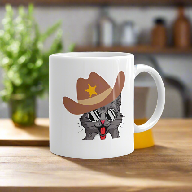 Cat  meowdy mug  ,cat cowboy, cat with cowboy hat ,| Cats Are Awesome