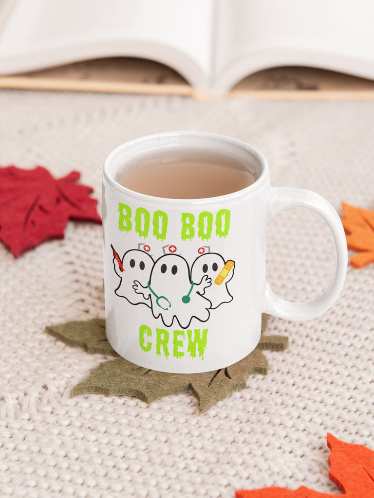 boo boo crew  muggg- halloween  boo crew  ,ghost  nurse boo crew mug -gift idea for nurse