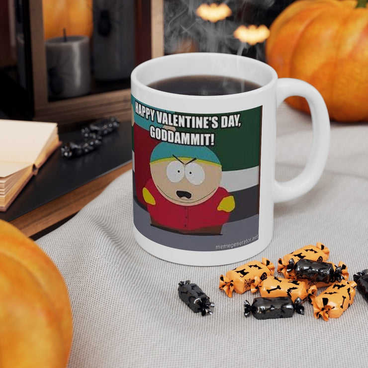 eric cartman happy valentines god damm it,southpark mug gift