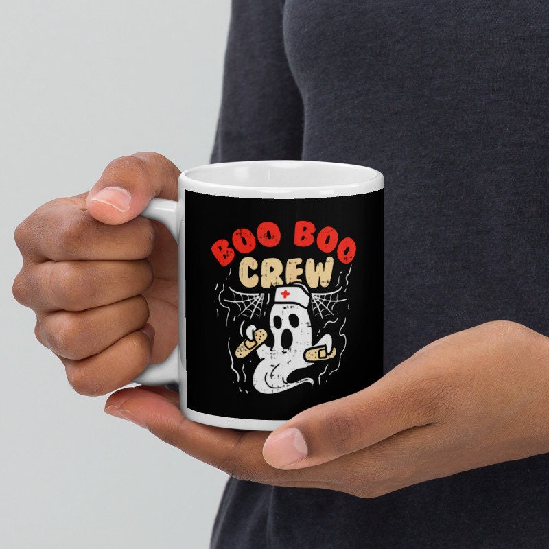 Boo Boo Crew mug  ,Halloween Nurse mug , Boo Crew mug , Pediatric Nurse mug , Funny Nurse mug , ghost nurse ,Nurse Gift, School Nurse mug