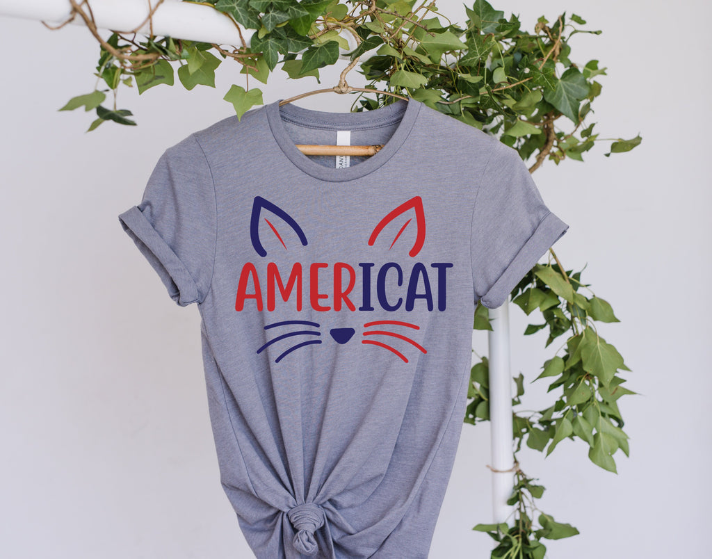 americat  Shirt, 4th of July Shirt, USA Shirt, America, Cat, Funny Pet Shirt, Funny Graphic Tee, Merica,