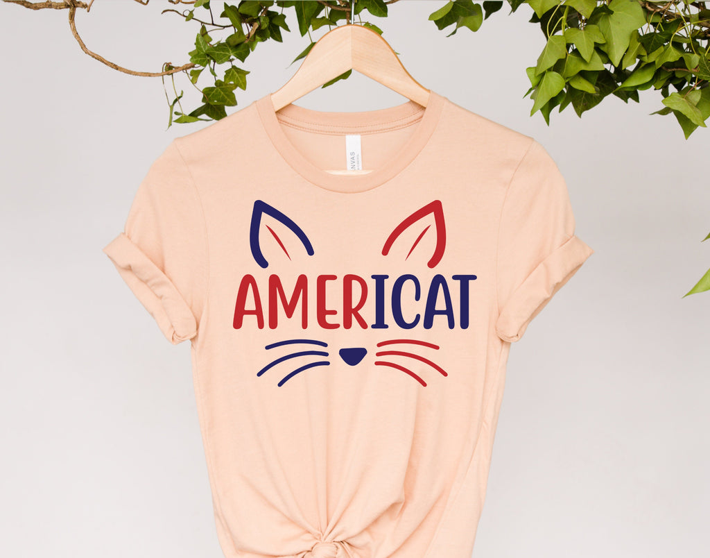 americat  Shirt, 4th of July Shirt, USA Shirt, America, Cat, Funny Pet Shirt, Funny Graphic Tee, Merica,