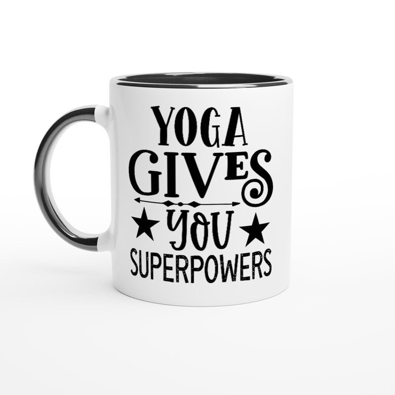 yoga give you superpowers mug, wine yoga coffee- funny yoga mug ,yoga gift, funny coffee mug,novelty mug