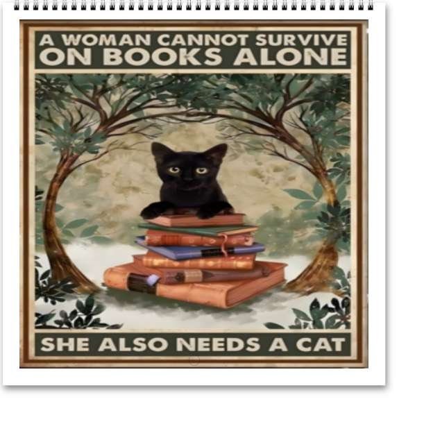 2024Wall Calendar, black cat calander funny , Wall Planner, Home And Office Decor, Monthly Calender,gitft for cat lovers