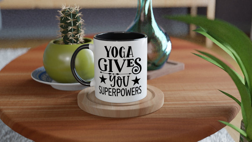 yoga give you superpowers mug, wine yoga coffee- funny yoga mug ,yoga gift, funny coffee mug,novelty mug