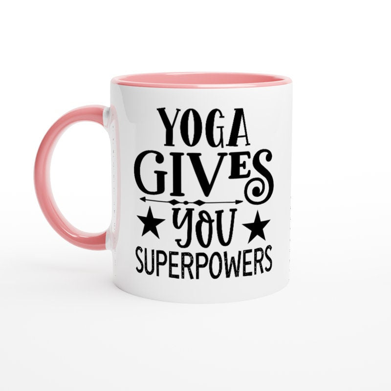 yoga give you superpowers mug, wine yoga coffee- funny yoga mug ,yoga gift, funny coffee mug,novelty mug