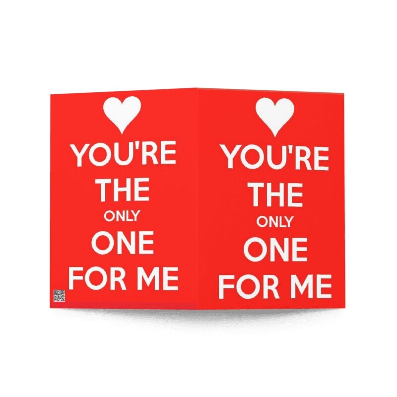 your theonly  one for me , Valentines Greeting Card - swiped right card - Anniversary - ,valentines day gift