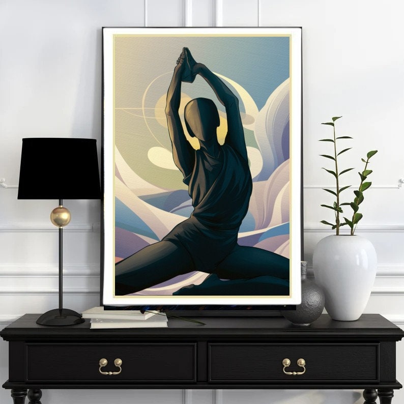 yoga pose  Print, Yoga Wall Art, gift for yoga lovers Yoga Gift,yoga wall art