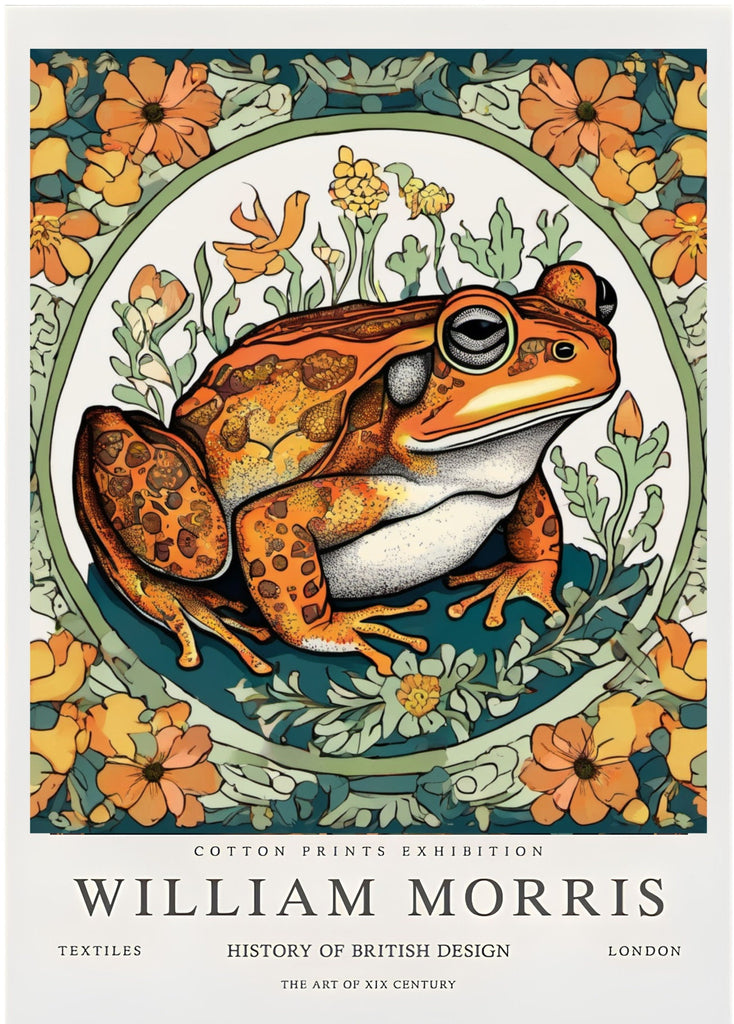 William Morris Print, William Morris Exhibition Print, Frog William Morris Poster, Vintage Wall Art, Textiles Art,Vintage Poster Frog Print