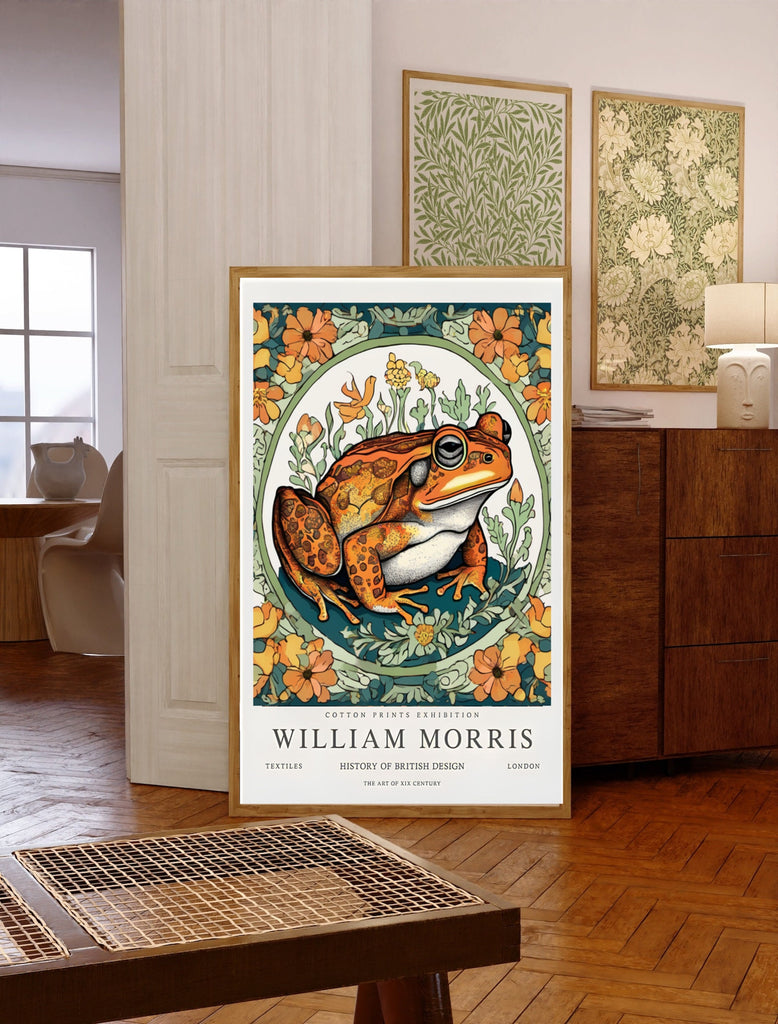 William Morris Print, William Morris Exhibition Print, Frog William Morris Poster, Vintage Wall Art, Textiles Art,Vintage Poster Frog Print