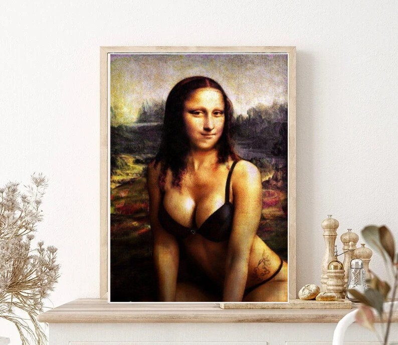 3pcs Mona Lisa art  Print, Original Oil Painting  de vinci Portrait Poster, Vintage Wall Art, Unique Gift