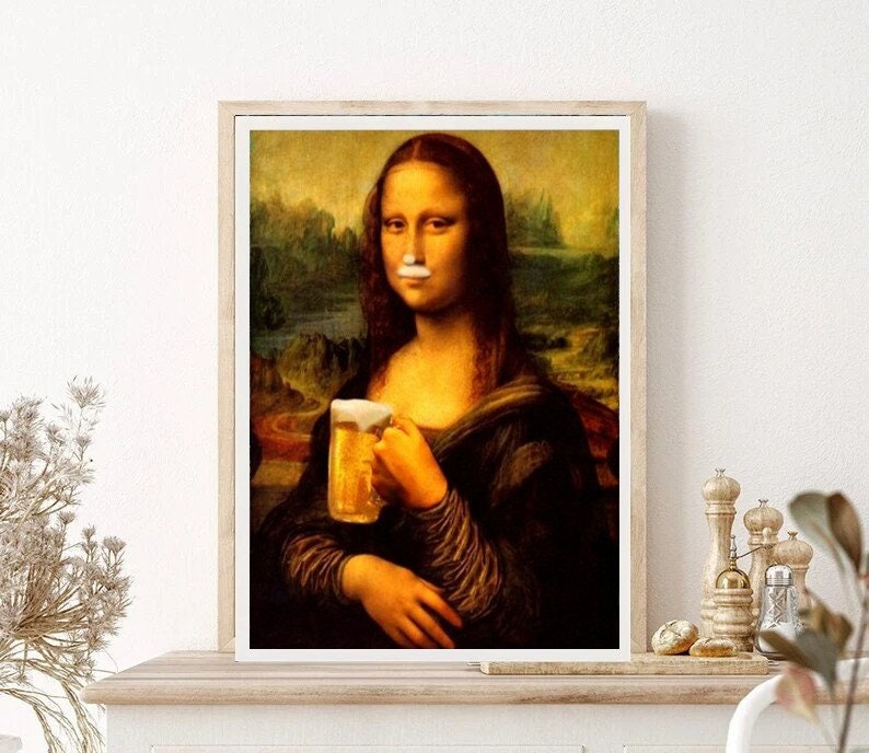 3pcs Mona Lisa art  Print, Original Oil Painting  de vinci Portrait Poster, Vintage Wall Art, Unique Gift