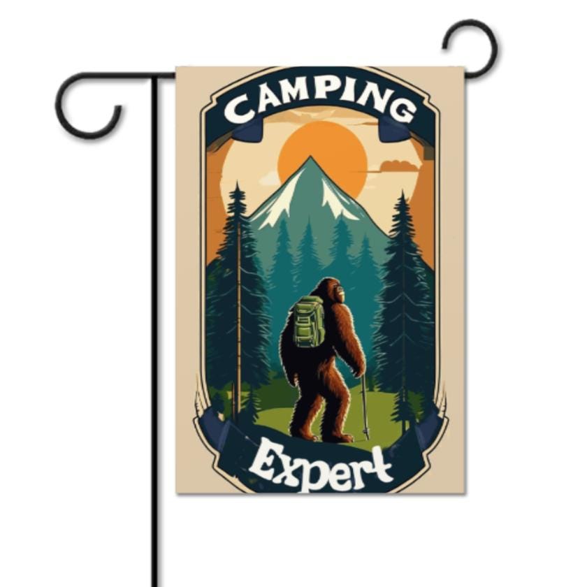 camping expert   Garden Flag - camping flag - 12'x18"  ,  Yard Flag Double Sided, Camping Flag, Camper Flag, Happy Campers Fl