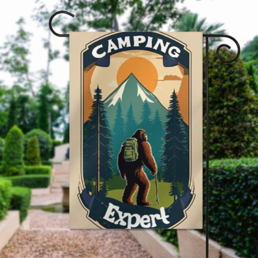 camping expert   Garden Flag - camping flag - 12'x18"  ,  Yard Flag Double Sided, Camping Flag, Camper Flag, Happy Campers Fl