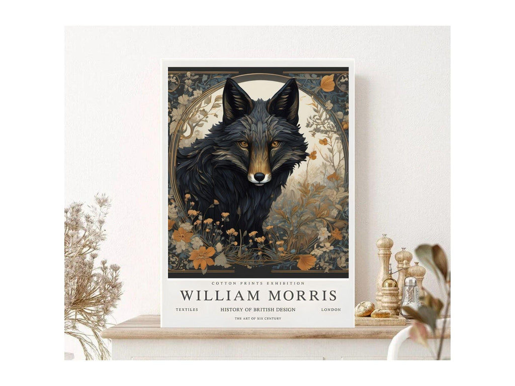 William Morris fox Print, William Morris Exhibition Print, William Morris Poster, Vintage Wall Art, Textiles Art,