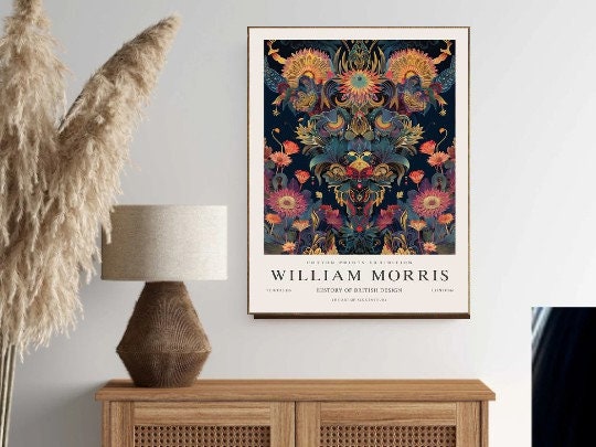 William Morris  Print, William Morris Exhibition Print, William Morris Poster, Vintage Wall Art, Textiles Art