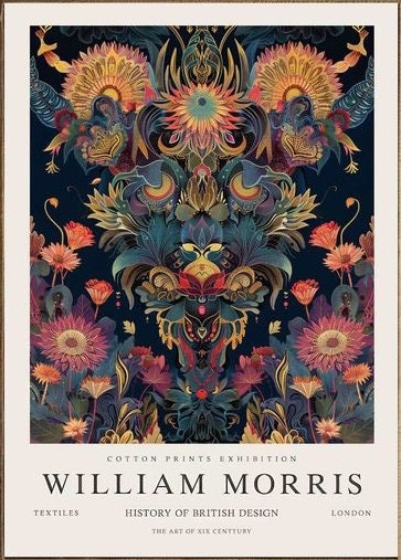 William Morris  Print, William Morris Exhibition Print, William Morris Poster, Vintage Wall Art, Textiles Art