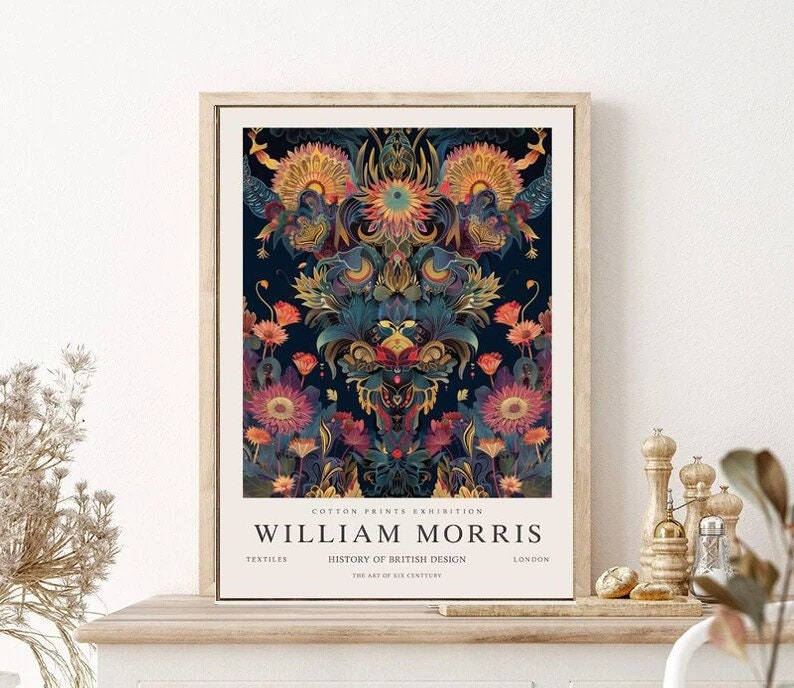 William Morris  Print, William Morris Exhibition Print, William Morris Poster, Vintage Wall Art, Textiles Art