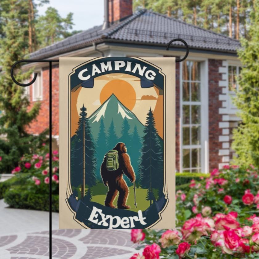 camping expert   Garden Flag - camping flag - 12'x18"  ,  Yard Flag Double Sided, Camping Flag, Camper Flag, Happy Campers Fl