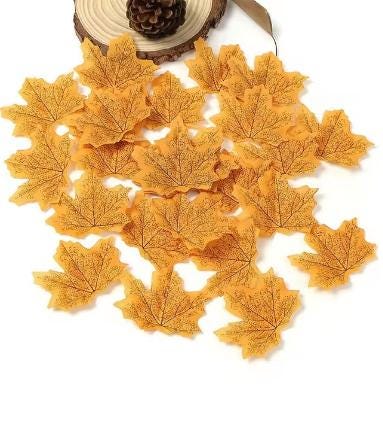 Autumn  fall Leaves,Artificial Autumn Maple Leaves - 50/100/200pcs  Colored Leaf Autumn, Autumn Parties,Art Scrapbooking,Thanksgiving Day