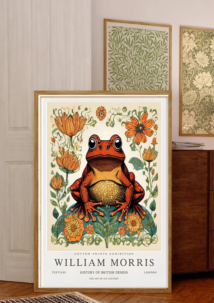 William Morris frog art  Print, William Morris Exhibition Print, William Morris Poster, Vintage Wall Art, Textiles Art, Owl Art Print