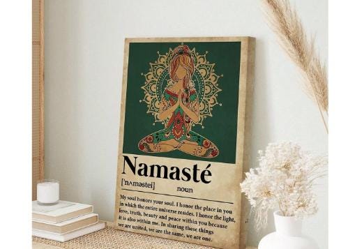 Yoga pose art  Print, Vintage Wall Art Yoga Girl Poster, Soul-connecting Inspirational, No Frame Canvas Print