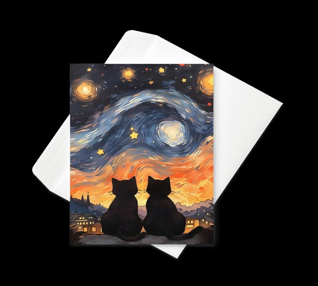 Vincent Van Gogh greeting card , Art Card,Starry Night Card,Unique Cards,Van Gogh Cards,Starry Night,Starry Night Art,Unique Birthday Card