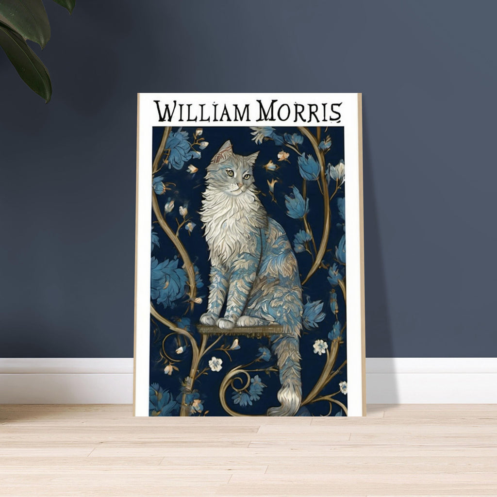 William Morris peeking  Cat Print, William Morris Exhibition Print, William Morris Poster, Vintage Wall Art, Textiles Art, tabby Cat Poster