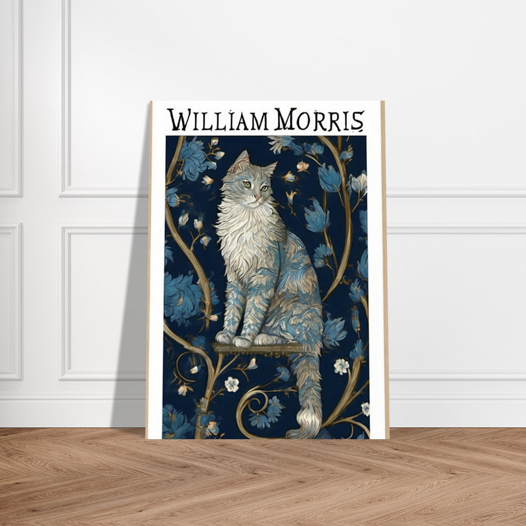 William Morris peeking  Cat Print, William Morris Exhibition Print, William Morris Poster, Vintage Wall Art, Textiles Art, tabby Cat Poster