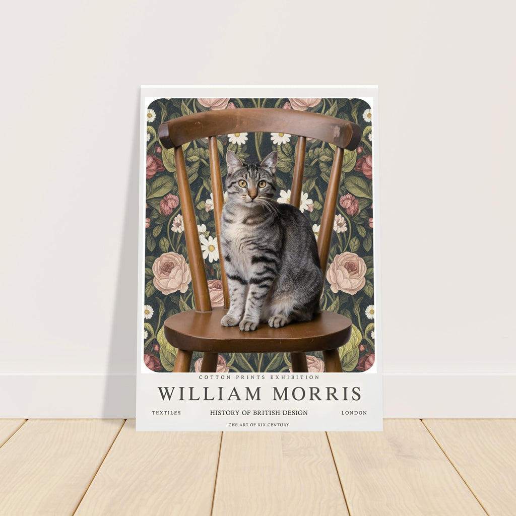 William Morris Exhibition Wall Art Print, cat Abstract Textiles Vintage art , Famous Artist Print, Vintage Wall Art,Textiles Art,