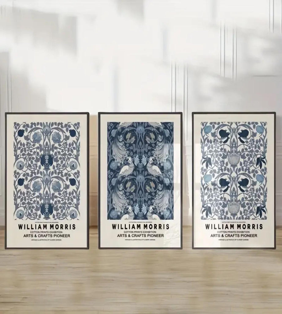 Blue Botanical William Morris Print Exhibition Poster, Blue Botanical William Morris, Museum Print, Nouveau Art Poster