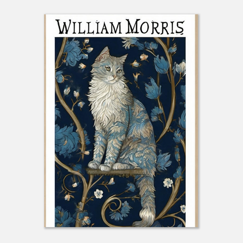 William Morris peeking  Cat Print, William Morris Exhibition Print, William Morris Poster, Vintage Wall Art, Textiles Art, tabby Cat Poster