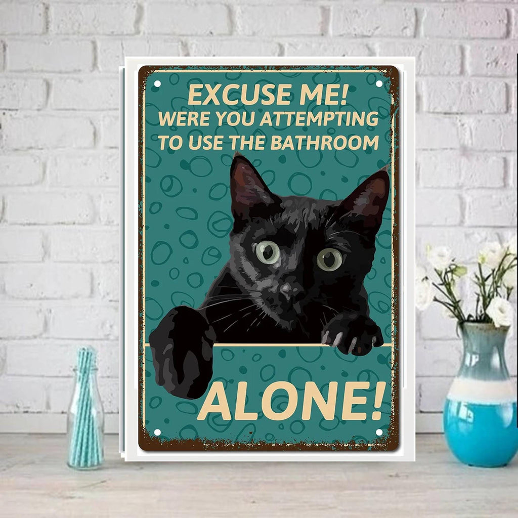 black cat poster are you  attempting to use toilet alone . cat-poster , Black Cat Wall Art - Black Cat Print -Black Cat Artwork - Home Decor