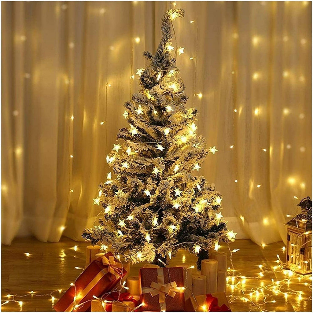 Star Lights Star String Lights 10Ft 20 LED Star Fairy Lights Battery Operated Waterproof Indoor Outdoor Twinkle Christmas Lights