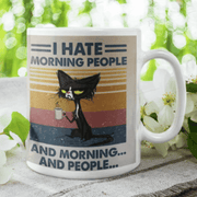 i hate people cat mug,11oz coffee mug ,gift for pet lovers