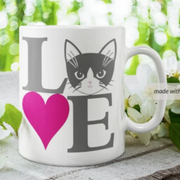 cat love logo , Cat coffee mug