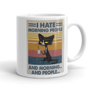 i hate people cat mug,11oz coffee mug ,gift for pet lovers