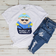 eric cartman t shirt ,respect my authoritah , southpark t shirt