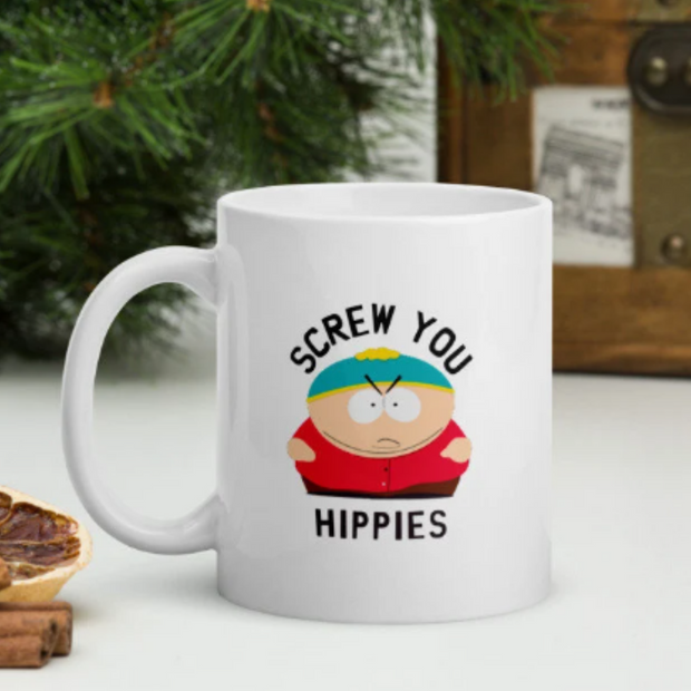 southpark eric cartman screw you  hippies  mug