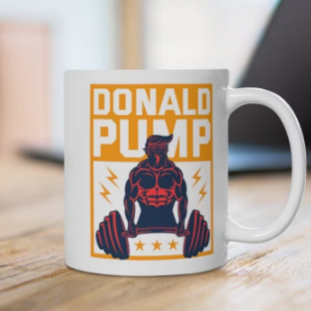 donald pump - coffee gym mug ,