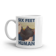 six feet human black cat  ,Black Cat coffee, cat lover Gifts