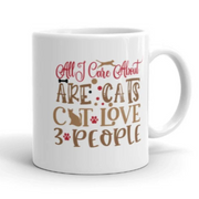 cats and three people mug ,cat lady mug