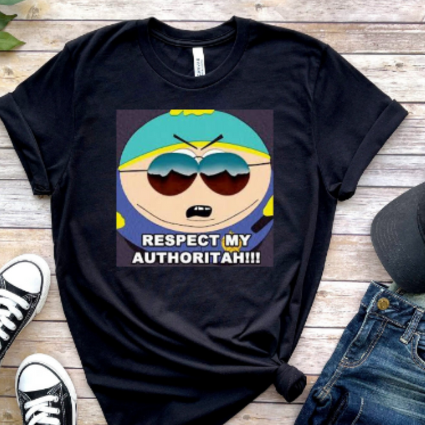 eric cartman respect my authority - southpark tshirt