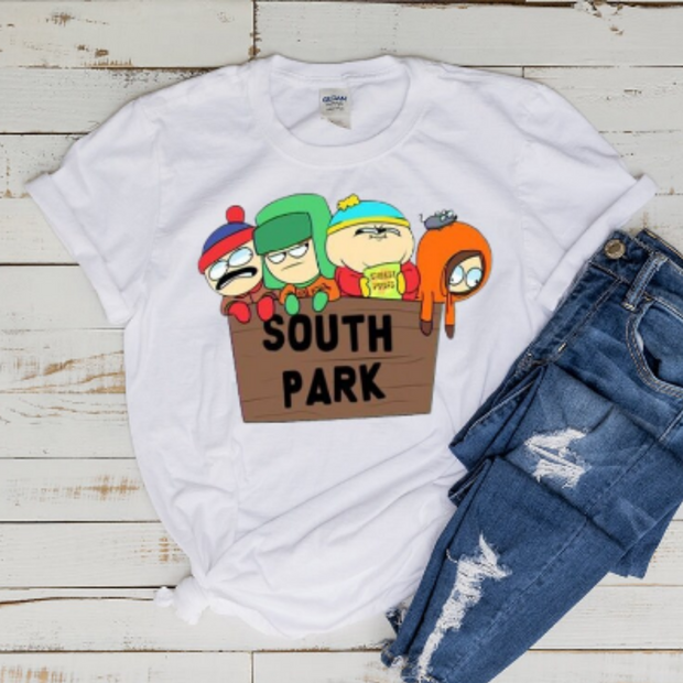 southpark characters on a fence ,southpark t shirt