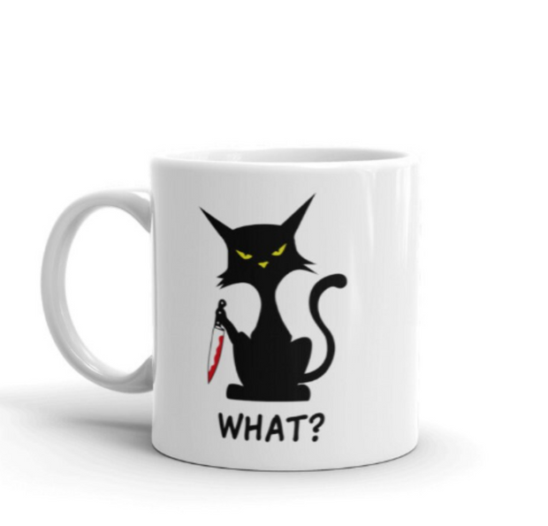 Murderous Black Cat with Knife, cat lover Gifts