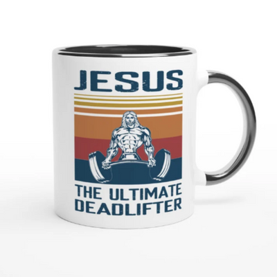 jesus the ultimate deadlifter , 11oz coffee mug