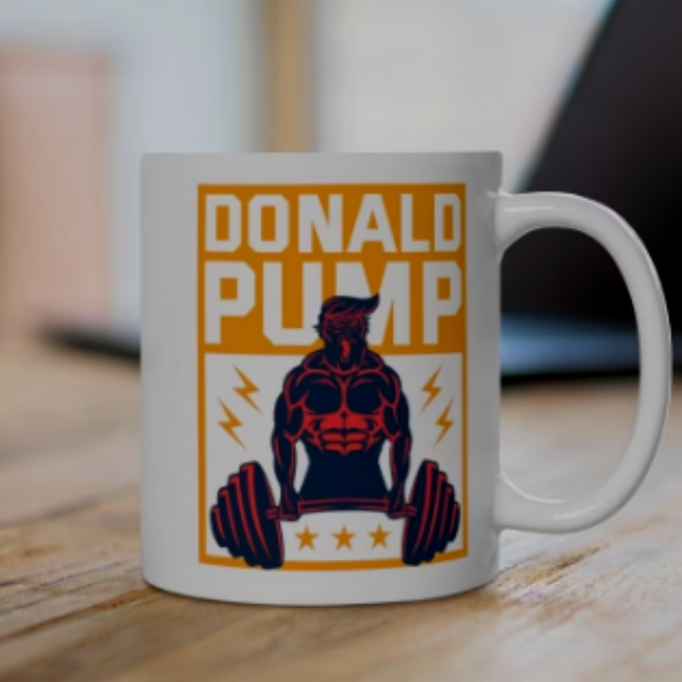 donald pump - coffee gym mug ,