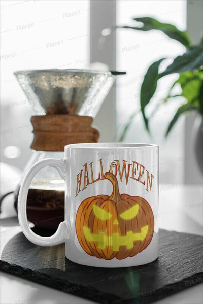 hallloween pumpkin face mug -  halloween fall mug-   pumpkin coffee mug